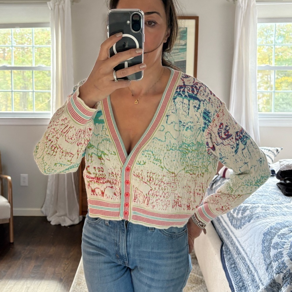 Aldo Martins Kyoto Reversible Cardigan Ivory Multi